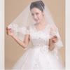 Romantic Short Wedding Veil Single Layer Lace Bridal Accessory Soft Tulle Veil for Destination Wedding Brides