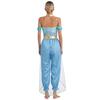 Womens Arabian Princess Costume Belly Dance Role Play Gems Adorned Sequin Romper and Choker Collar
