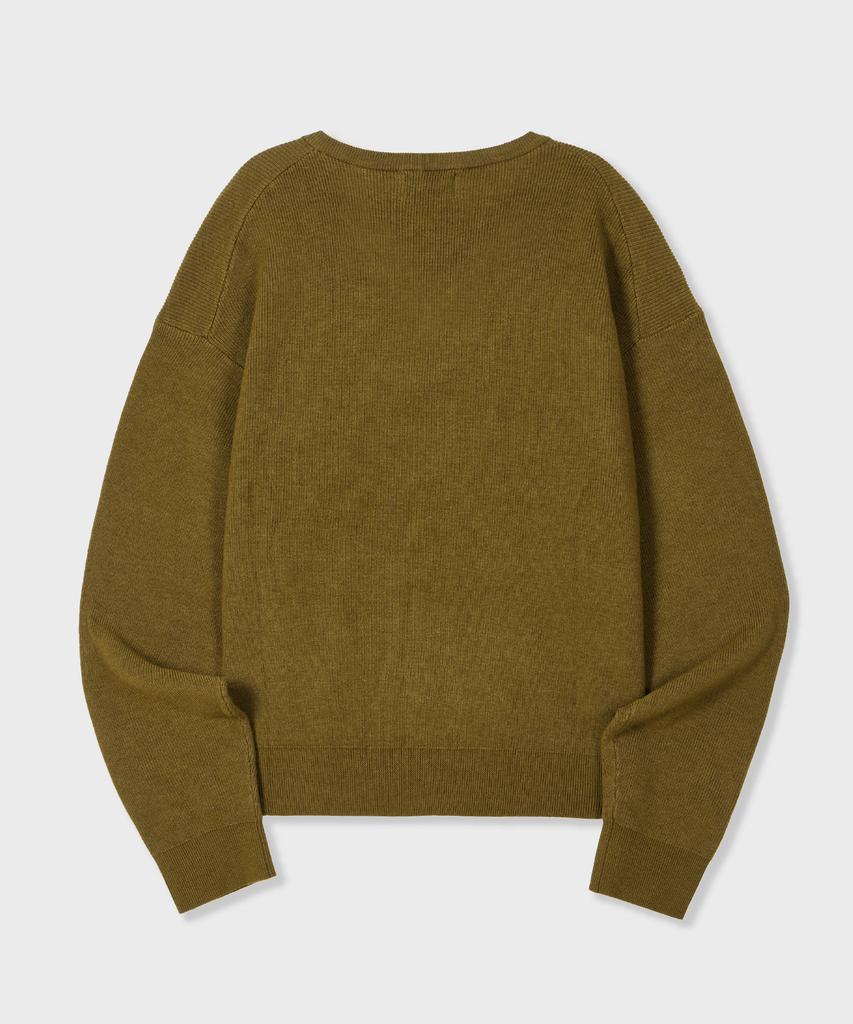 GLW Minimal V-Neck Crop Knit Olive