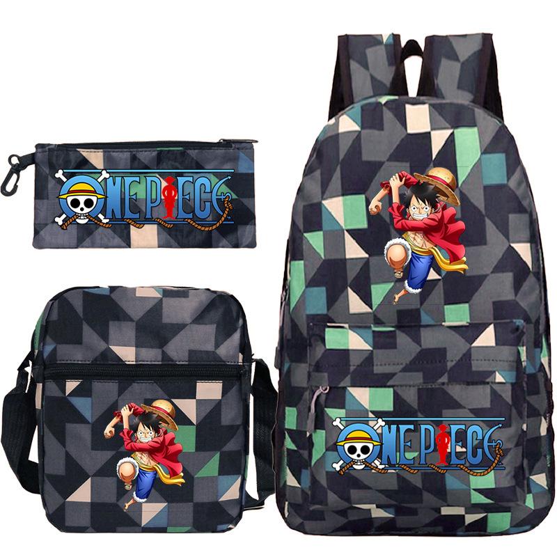 Peripheral Student Schoolbag Three-Piece Set, Youth Backpack, Shoulder Bag, Pencil Case