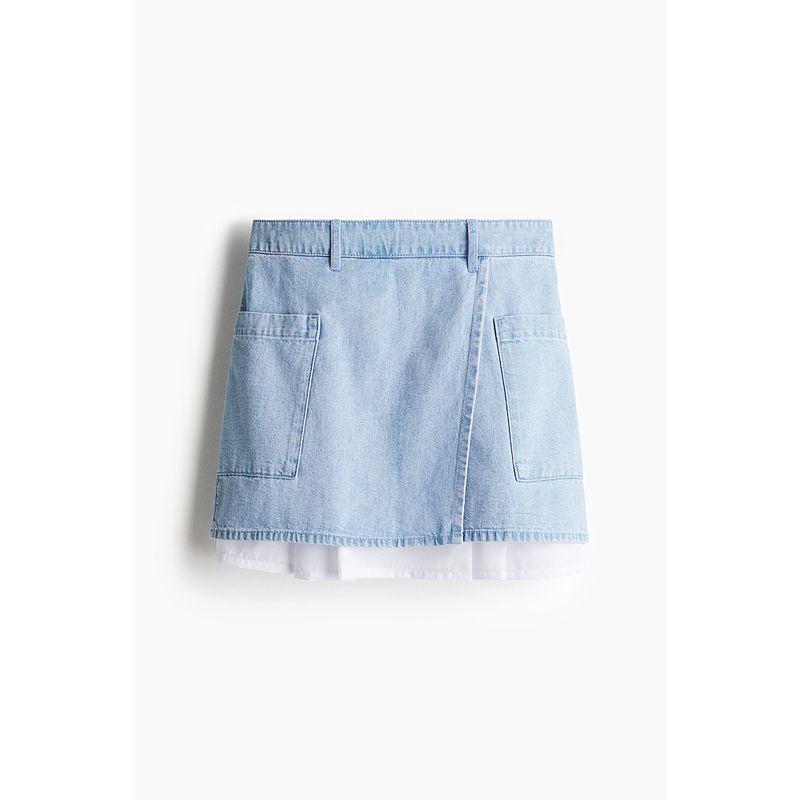 

HM 2025 Летняя Новинка Женская Юбка на Запах 1286465 Light cowboy Blue 150/60