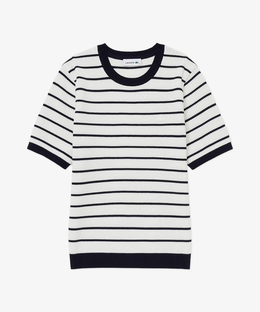 LACOSTE Women'S Scallop Crew Neck Short Sleeve Sweater Af900E-56G Hde