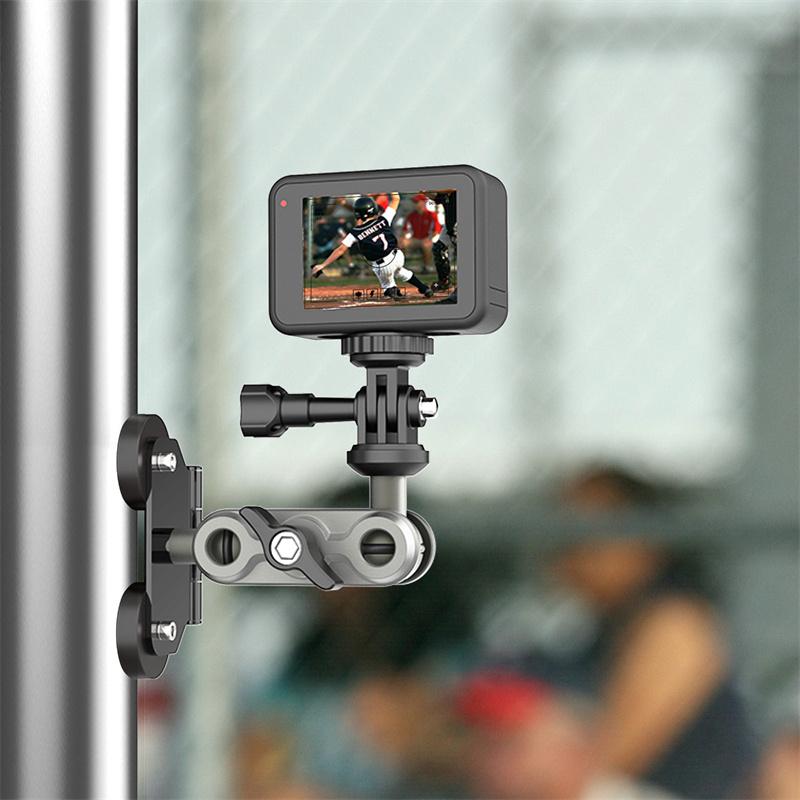 Smartphone Fence Mount Bracket For Live Streaming Adjustable Angle Action Camera Holder For Sports Record Baseball Softball
