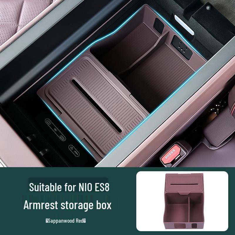 Compatible Storage Box for 26 NIO ES8 Models – Car Interior Armrest and Center Console Organizer.