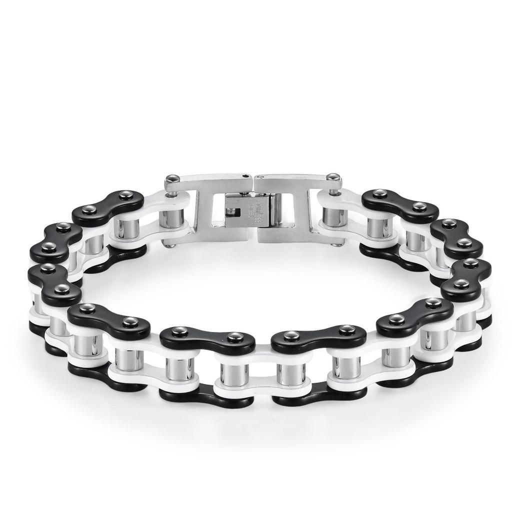 European-American Style Bicycle Chain Bracelet: Creative Rock Hip Hop Jewelry for Men & Women In Stainless Steel