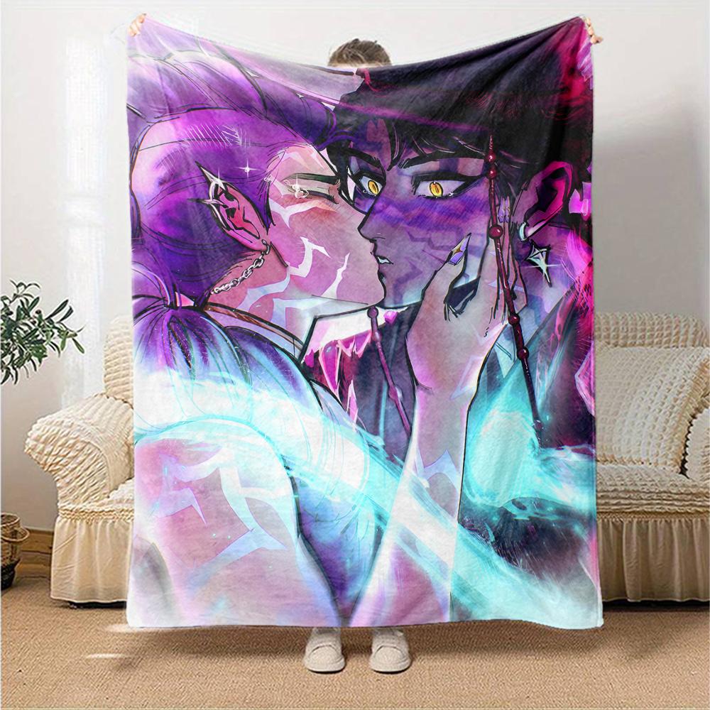 1pc KPop Demon Hunters RUMI8 Blanket, Gift, for Men and Women, Soft Blanket, Good for Sofa Bed Couch Travel, Lightweight Flannel Blanket