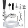 Draft Beer Faucet Beer Line Shank Kit Kegerator Parts Beer Tower Dispenser Replacement Set Self-Closing Beer Tap Wrench I.D.3/16” Beer Tubing
