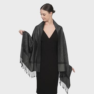 Lyxig Dam Höst Kashmir Sjal: Varmtryckt jacquardscarf
