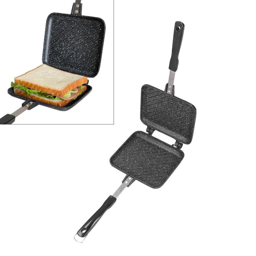 Aluminum Double Sided Frying Pan Square Nonstick Grilled Sandwich Maker Detachable Easy To Clean Waffle Pan Home Kitchen
