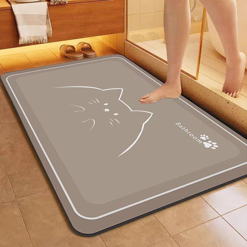 

Ультрамягкий коврик для ванной из диатомита - быстросохнущий, нескользящий, удобный напольный коврик для ванной комнаты 80*120cm хаки