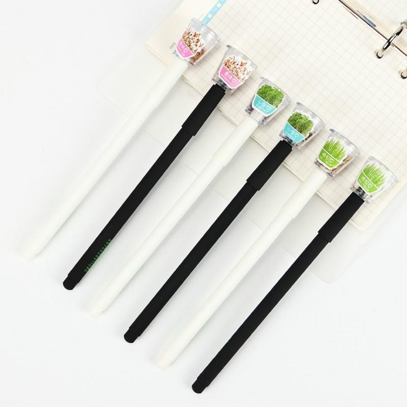 

2PCS Garden Grow Grass Gel Pen Korean Stationery Creative Gift School Supplies 0.5mm Pla