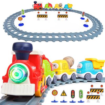 Lernspielzeug Auto Regen Set mit Magnetischem Mini Elektrischem Bauen 3D DIY Beliebtes Geburtstagsgeschenk für Jungen und Weihnachtsgeschenk Schienen, Autos, Blöcke,