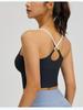 Seamless Strappy Sports Bra: High Elasticity, Padded, Bare Feel Yoga Tank Top for Women