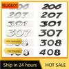 Autoaufkleber 2025 Heiß 3D Schwarze Silberne Buchstaben 206 207 301 307 308 408 508 Emblem für Peugeot Auto Kotflügel Kofferraum Heck Logo Aufkleber