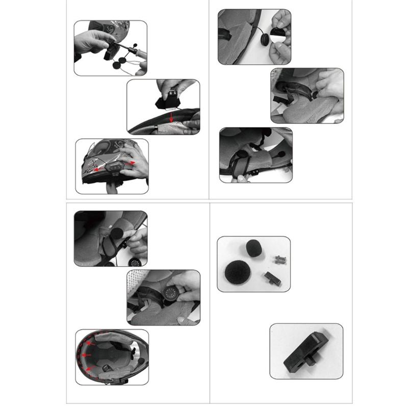 Motorcycle Stereo Helmet Bluetooth-compatible Intercom Waterproof Universal Communication Systems for Ski ATV Dirt Bike