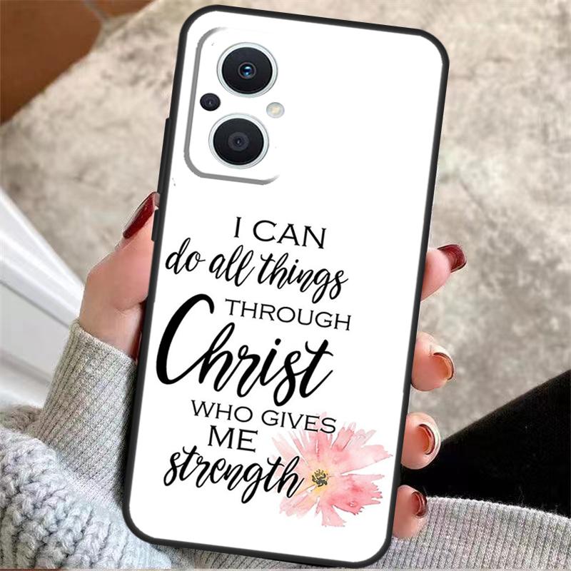 Bible verse Philippians Jesus Christ For OPPO Reno 8T 7 8 Lite 14F 13F 11F 12F 10 11 12 13 14 Pro OPPO Find X9 X5 X6 X8 Pro Case