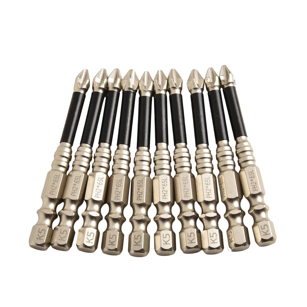 10 Stück/Satz PH2 Magnetische Kreuzschlitz-Schraubendreherbits Legierter Stahl Rutschfest Lange Bohrer Für Elektroschrauber Handbohrmaschinen