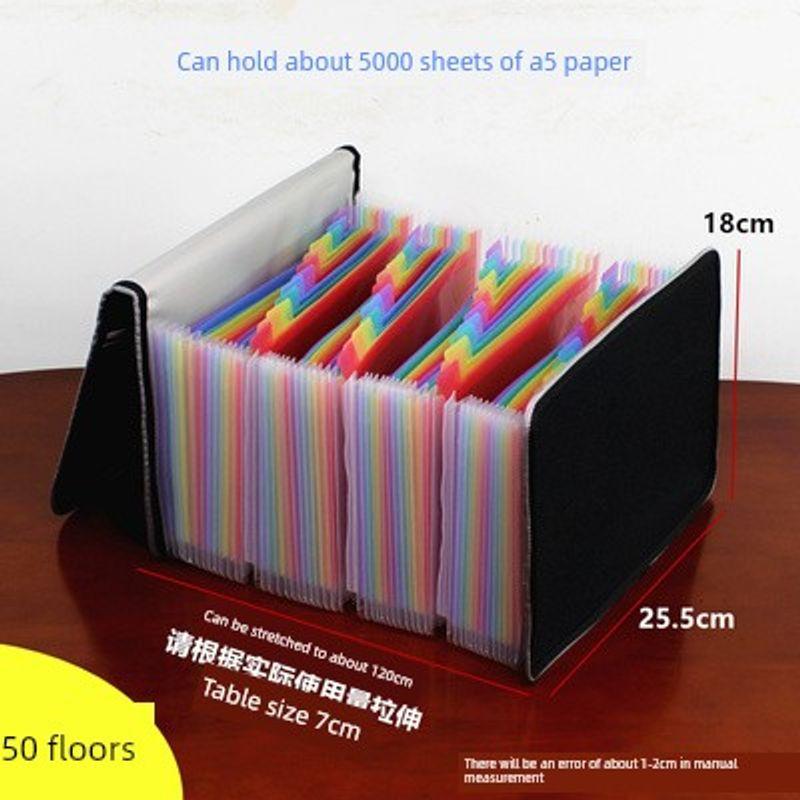 A5 Folder Large Capacity Expanding File Financial Invoice Folder Ticket Clips Folder Multi-Layer Classification Document Storage Box