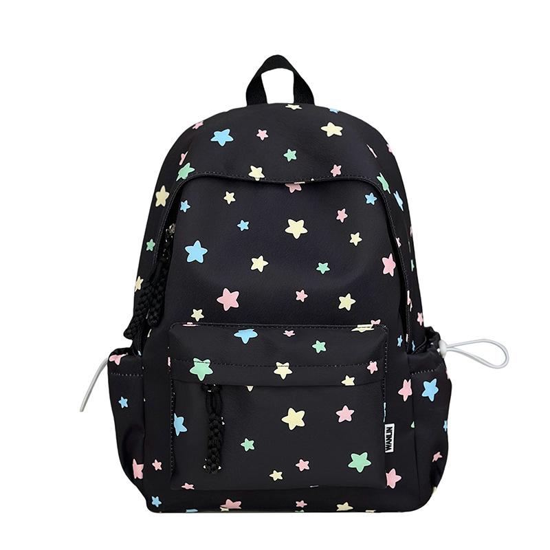 Schoolbag new middle and high school student schoolbag female Japanese simple star girl backpack high value lightweight small backpack