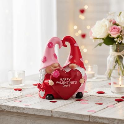 Gifts 5 Inch Resin Gnomes Figurine Resin Material Snowflakes Design Love Gnomes Love Hearts Table Decor Home Decor