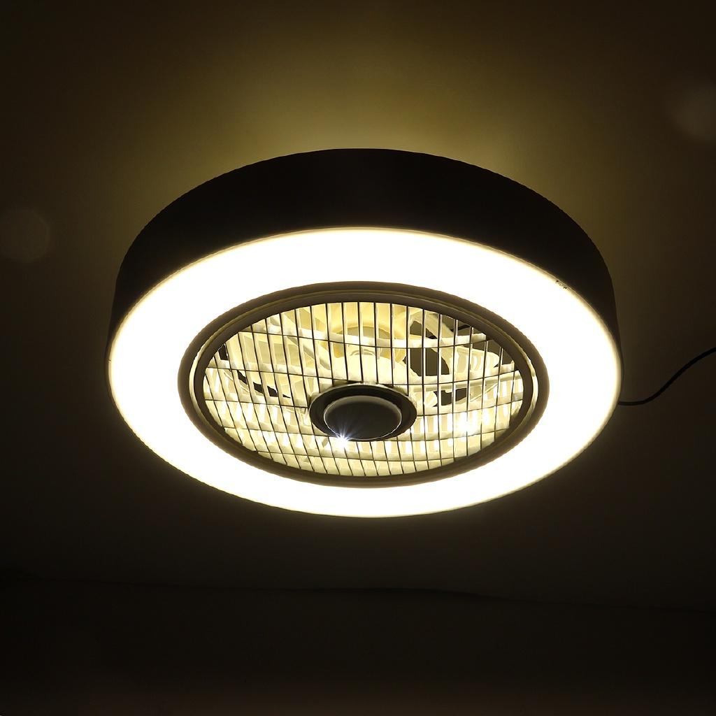 80W Acrylic Light Ceiling Fan Lamp Remote Control Three-color Dimming Ceiling Fan Household Light Decor Light