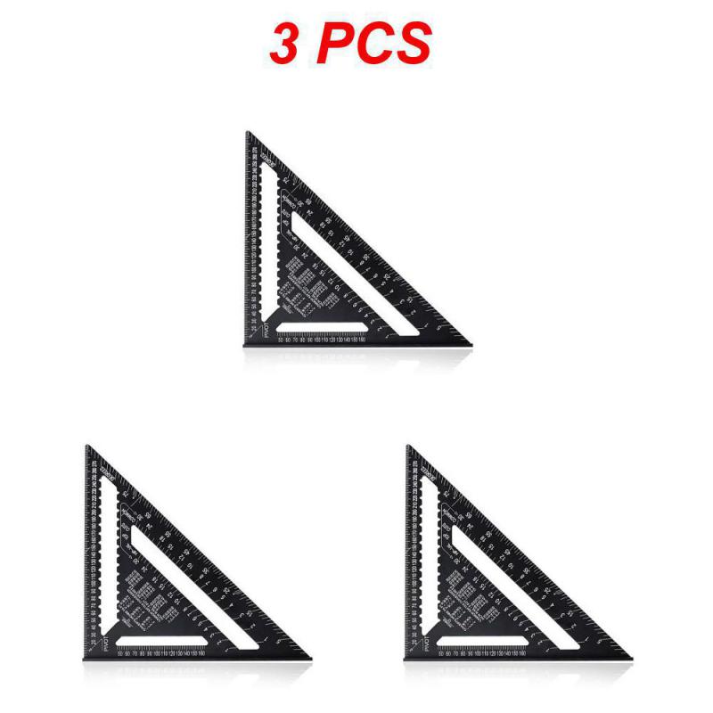 12 inch Speed Square Metric Triangle Ruler Aluminum Alloy Measuring Ruler Woodworking Angle Protractor Building Framing Tools