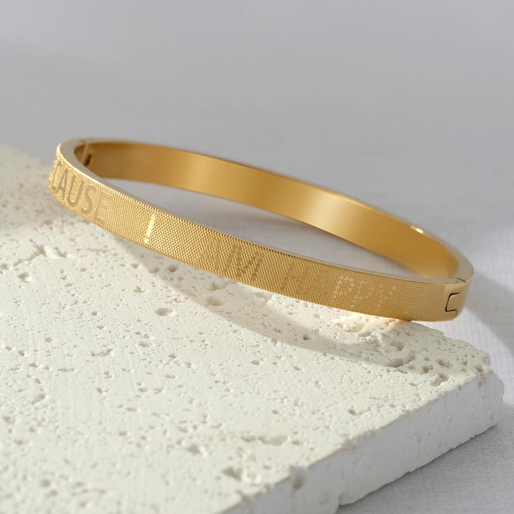 New titanium steel bracelet creative corrosion blessing grid pattern buckle couple bracelet stainless steel decoration