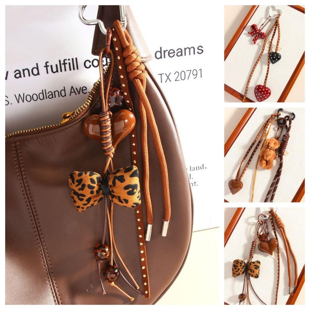 Woven Rope Heart Phone Charm Hanging Braid Rope Key Chain Jewelry Accessories