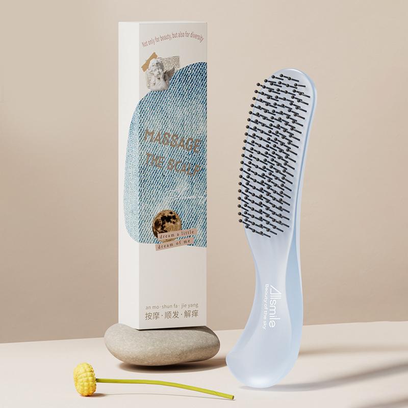 

Массажер для головы Щетка для кожи головы Массажер для волос Щетка для шампуня Мокрая пластиковая распутывающая щетка Расческа для чистки волос синий