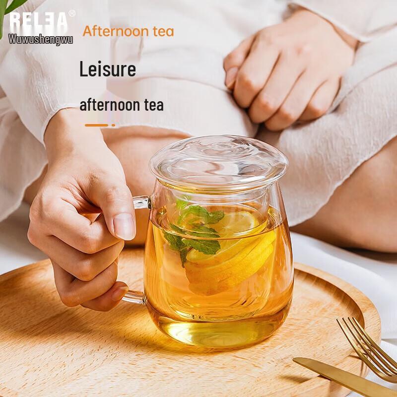 Wushengwu Transparent Glass Tea Mug with Infuser
