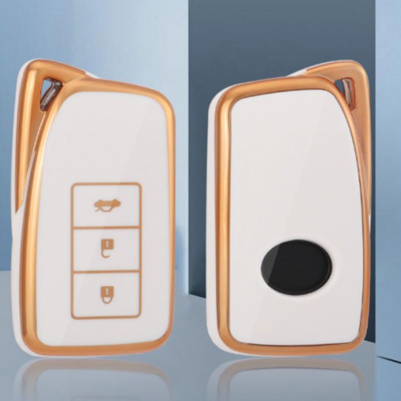 Golden-edged TPU Auto Fernbedienung Schlüssel Abdeckung Fall Shell Fob Für Lexus NX GS RX IS ES GX LX RC IS UX 200 250 260 300 350 LS 450H 300H Auto Zubehör