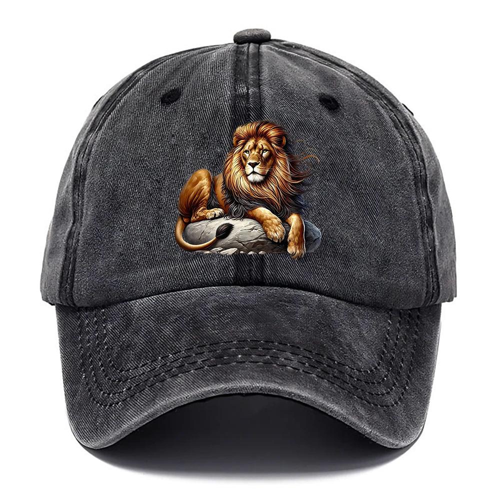 1 szt. Unisex Regulowana Czapka Baseballowa z Nadrukiem Lwa Lekka Oddychająca Czapka Tata z Twarzą Lwa Casualowa Czapka Outdoor dla