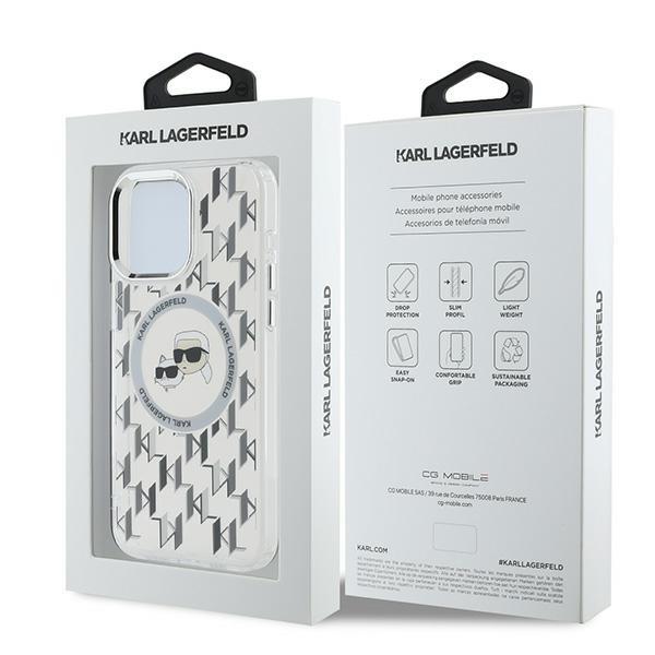 Karl Lagerfeld Klhmp15Lhmckmht Iphone 15Pro 6.1 Przezroczysty/Transparent Iml Monogram Karl&Choupette Head Magsafe