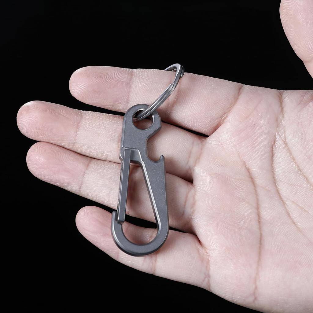 ATiAP Titanium Carabiner Clip Car Multifunctional Family Keychain Bottle 1 Titanium Key Unisex High-Durability Keychain, Keychain, Opener, Ring,