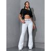 2026 Neue Lässige Vielseitige Weiße Weite Schlagjeans für Damen Einfache Lange Hosen