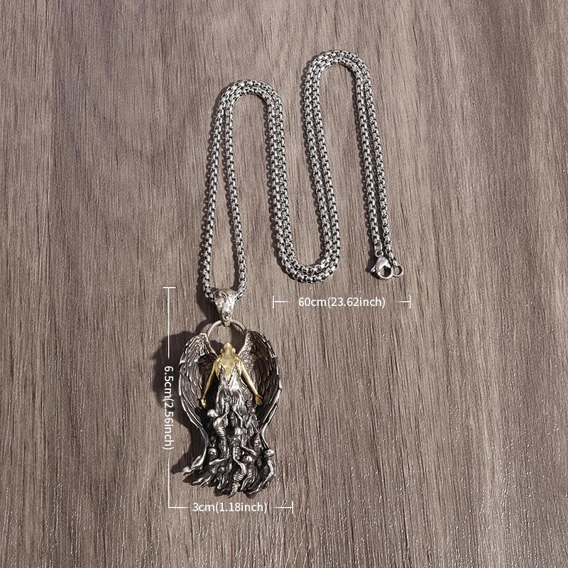Creativity Mother of Purgatory Demons Pendant Wing Angel Goddess Pendant Necklace for Men Trend Punk Gothic Women Jewelry