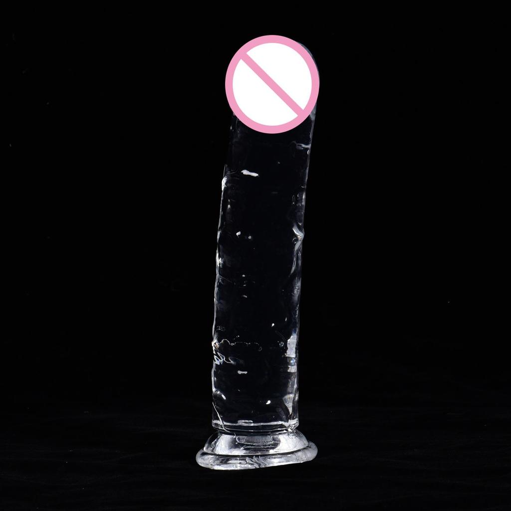 Transparent Crystal Dildo Vibrator - Large Fake Penis Anal Plug for Women