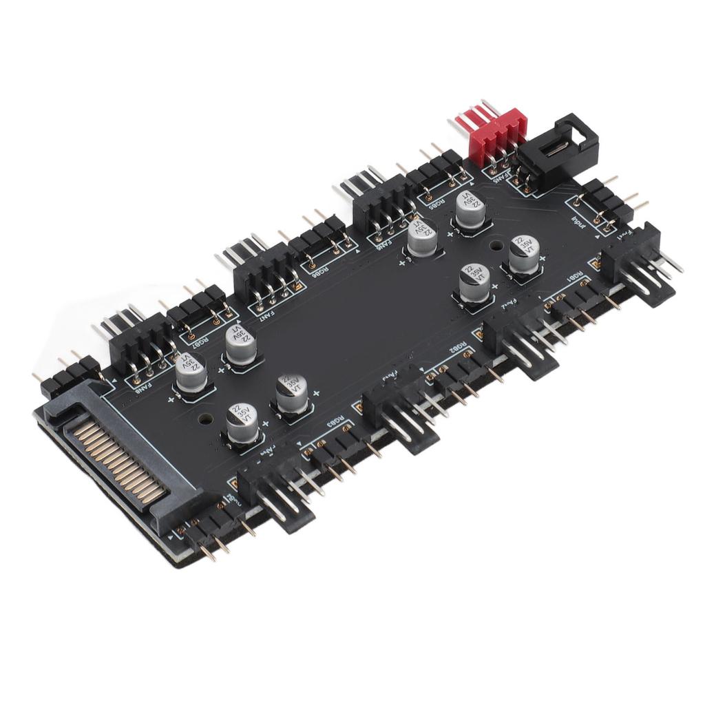 ARGB PWM 2 in 1 Hub 8 Way 5V 3 Pin ARGB HUB and 8 Way 12V 4 Pin PWM Hub for Expanding Motherboard Fan and ARGB Interface