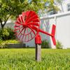 3D Printed Windmill Garden with Weathervane, Colorful Outdoor Yard Stake Hollow Wind Spinner Spinning Blades, UV-Resistant Ornament for Lawn