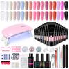 21 Colors Poly Gel Nail Extension Kit Full Tools Set with LED Nail Lamp CPSR Certified DIY Manicure