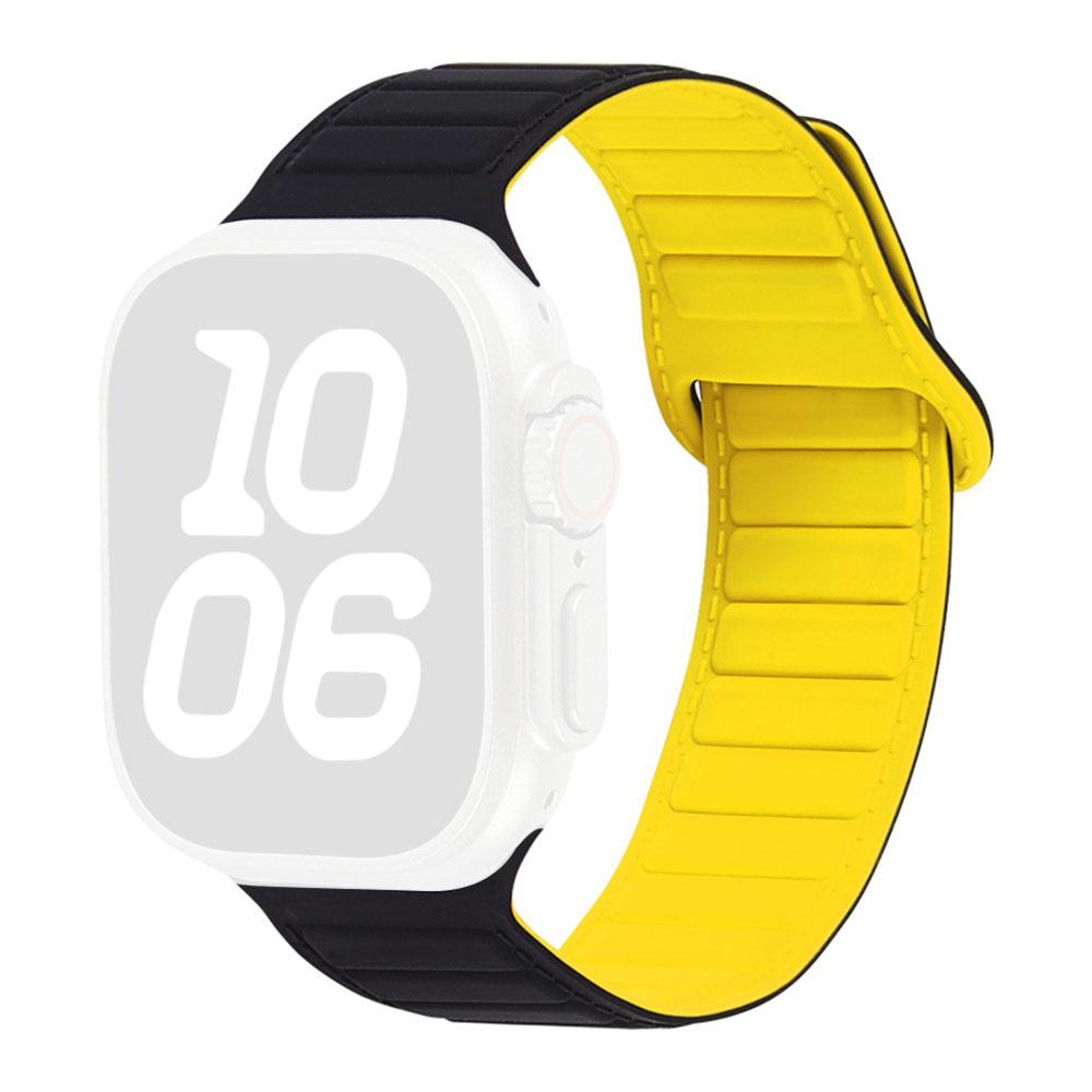 Stitched Line Pattern Silicone Strap for Apple Watch Series 11 10 42mm / 9 8 7 41mm / SE3 SE2 SE 6 5 4 40mm / 3 2 1 38mm Loop Magnetic Watch Band