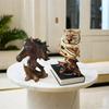 Crafts Resin Simulation Animal Statue Luxury Vivid Tiger Lion Head Ornament Retro Miniatures Figurine Sculpture Entrance