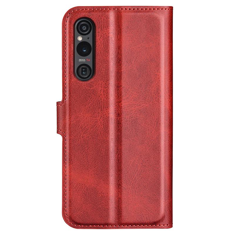 For Sony Xperia 1 VI Case Calf Texture Wallet PU Leather Flip Folio Phone Cover
