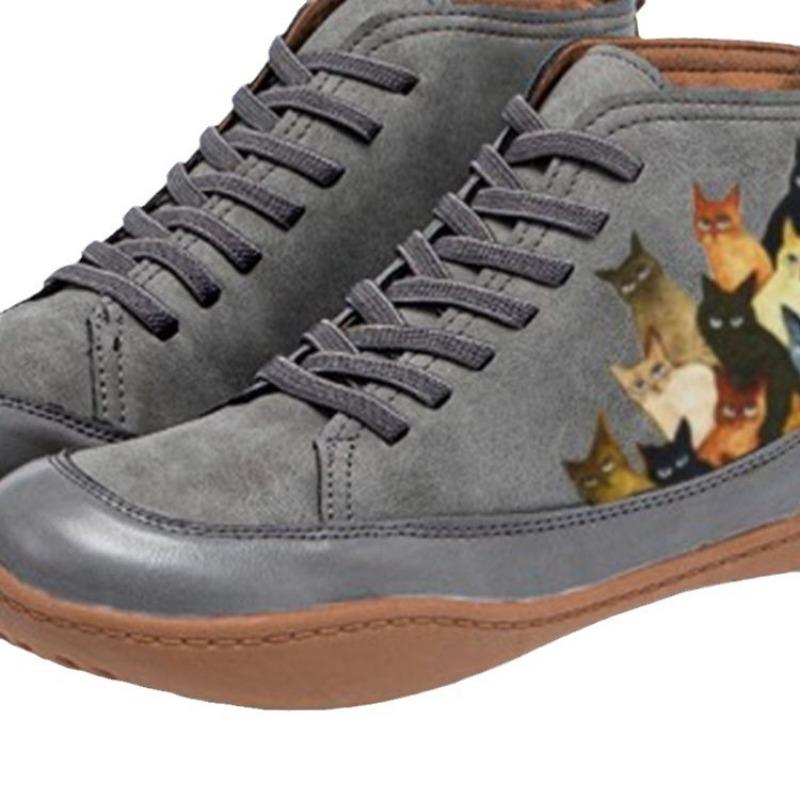 New large size women's shoes fashion boots women's round head low tube front strap flat bottom versatile tooling boots wish