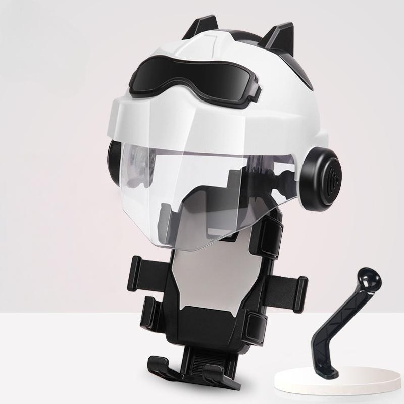 1 Set 360 Degree Rotatable Reinforced Waterproof Helmet Shaped Mobile Phone Bracket Upgraded Motorcycle Phone Holder