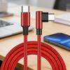 60W Power Delivery Type C Cable Right Angle Connector Nylon Braided Fast Charge And Data Cord For Phone Pad