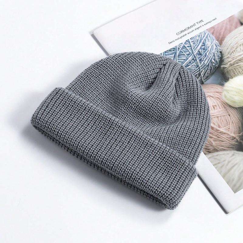 1pc Unisex Solid Knitted Hats,Warm Cozy Knitted Cuffed Beanies,Suitable for Daily Wear Going for A Walk or Cycling Outside