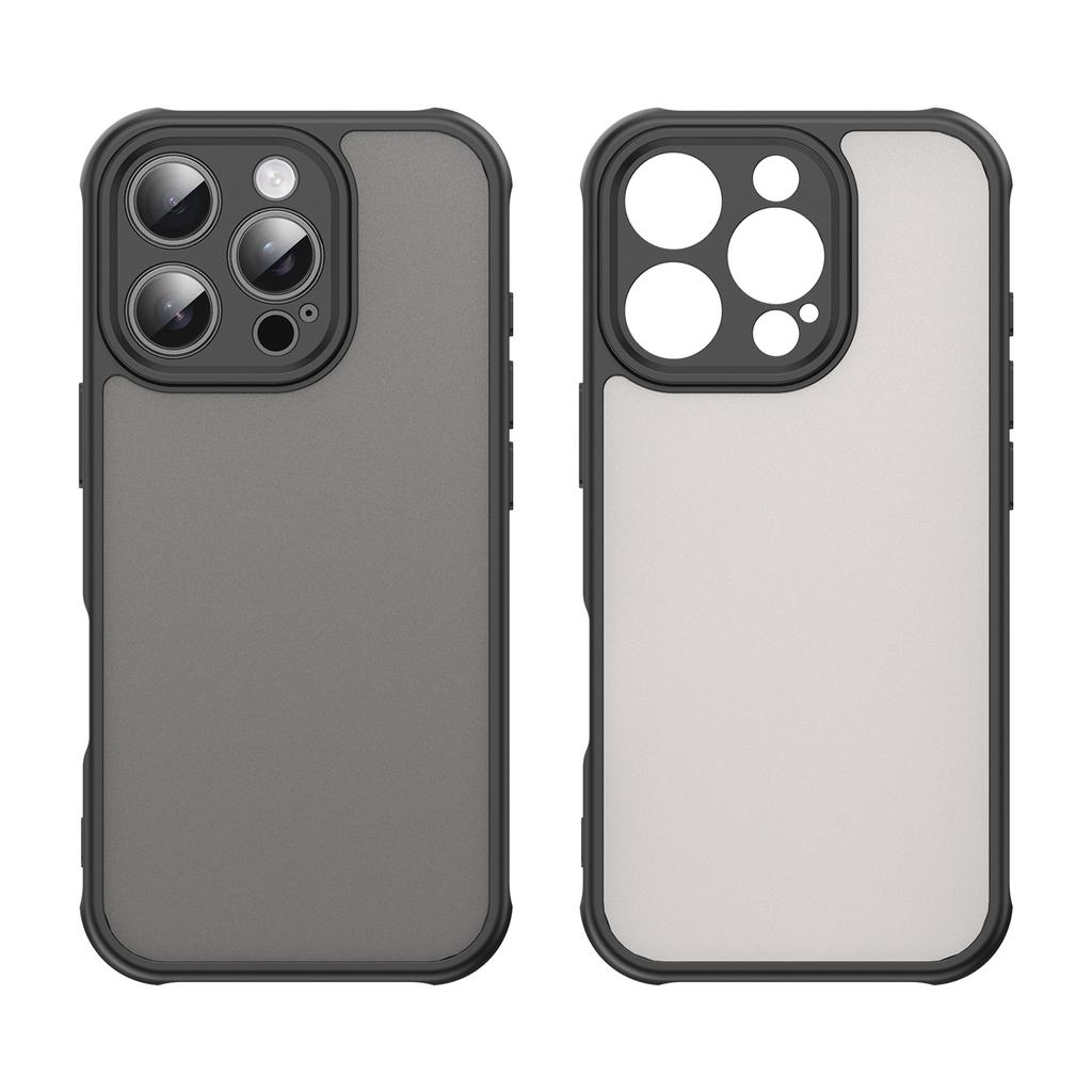 For iPhone 16 Pro Case with Screen Film WANLONFENG FD Series Skin Touch TPU PC Phone Back Cover