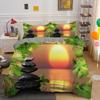 Stone Pattern Bedding Set King Queen Size 3D Bricks Wall Print Duvet Cover 2/3pcs Home Textile Zen Stone Polyester Quilt Cover