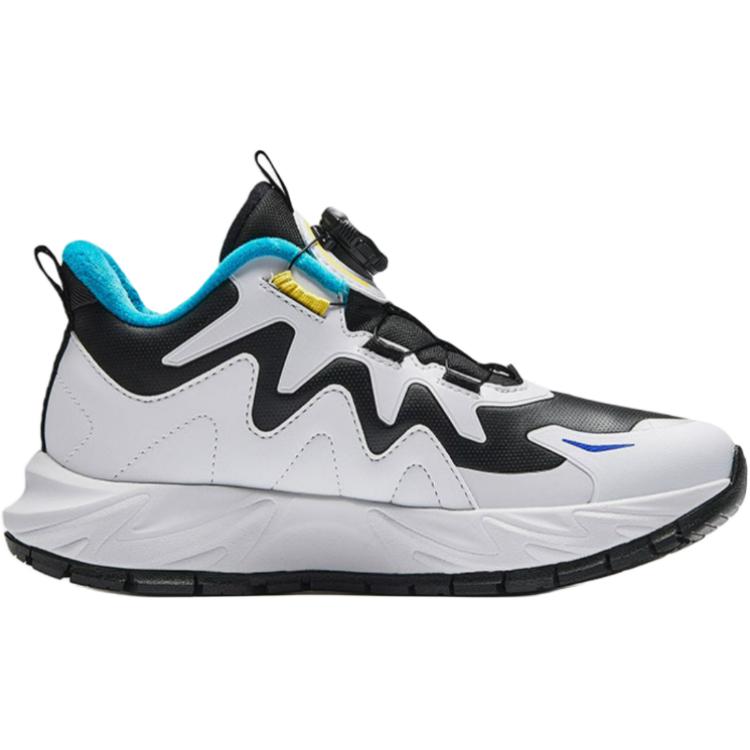 Anta Kids Synthetic Leather Summit Comfortable Non-Slip Warm Low-Top Casual Shoes Kids Casual Shoes Black White 312446917N-3